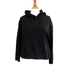 Alo Yoga Black Popover Hoodie, Relaxed Fit, Logo, A - Zen, Size Small